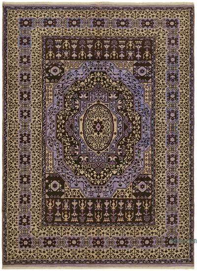 New Hand-Knotted Wool Oushak Rug