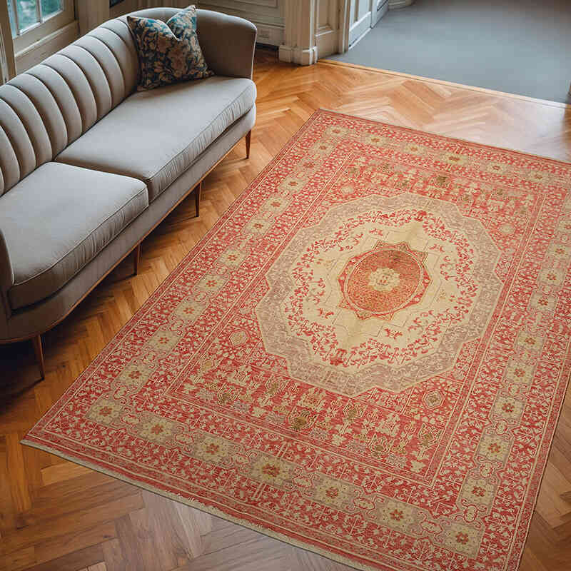 New Hand-Knotted Wool Oushak Rug - K0067656