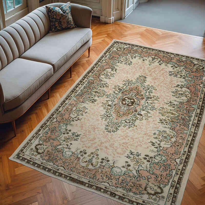 Alfombra Vintage Turca Anudada a Mano - 191 cm x 277 cm - K0067761