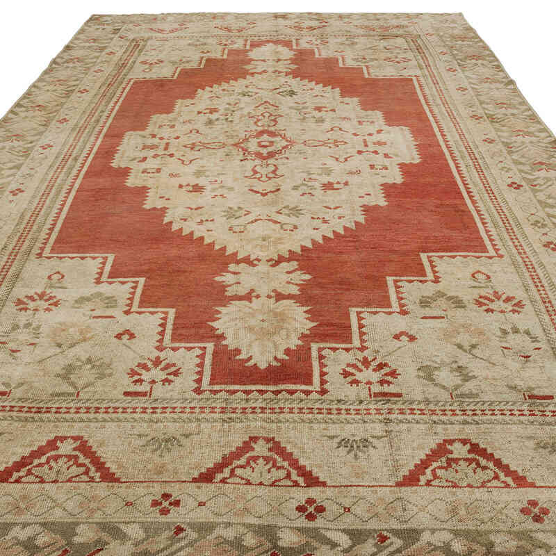 Alfombra Vintage Turca Anudada a Mano - 206 cm x 358 cm - K0067765