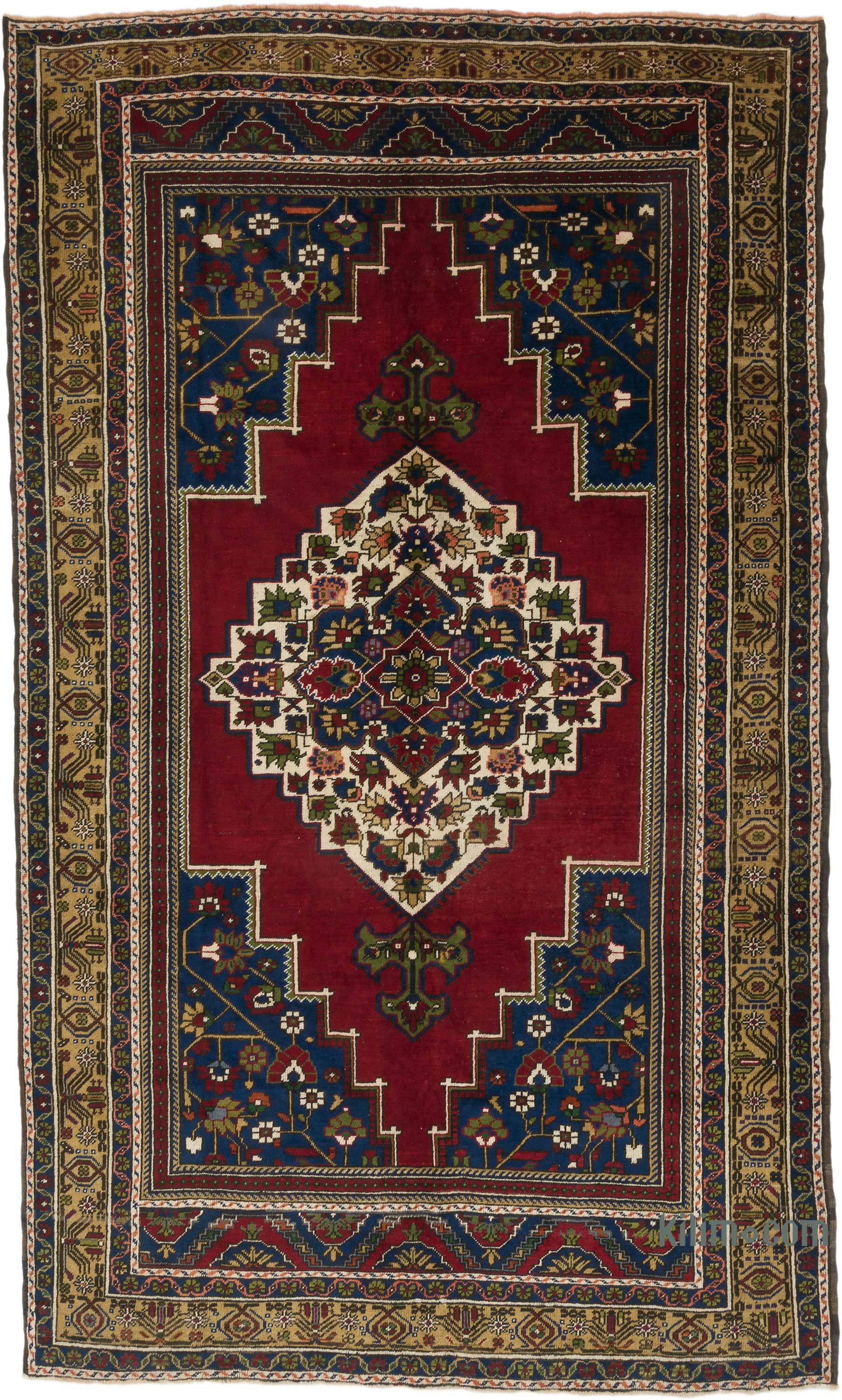 K0067775 Vintage Turkish Hand-Knotted Rug - 6' 1 x 10' 1 (73 x 121)   The Source for Vintage Rugs, Tribal Kilim Rugs, Wool Turkish Rugs, Overdyed  Persian Rugs, Runner Rugs, Patchwork