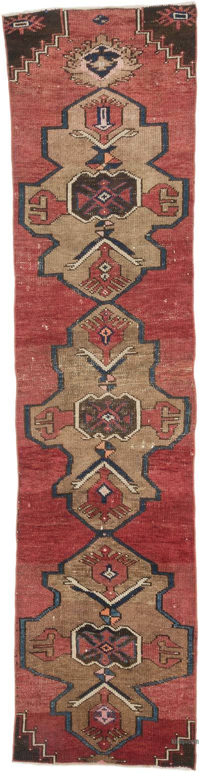 Vintage Turkish Hand-Knotted Runner - 2' 11" x 11' 7" (35" x 139")