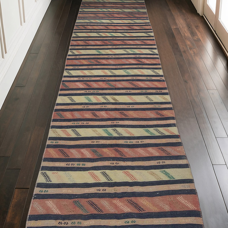 Vintage Anatolian Kilim Runner - 3' 10" x 12' 4" (46" x 148") - K0067778