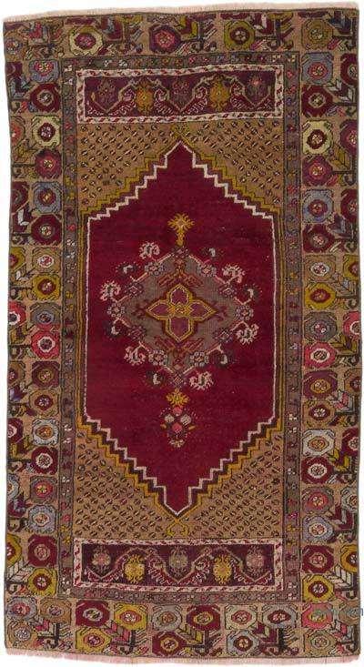 Alfombra Vintage Turca Anudada a Mano - 89 cm x 160 cm