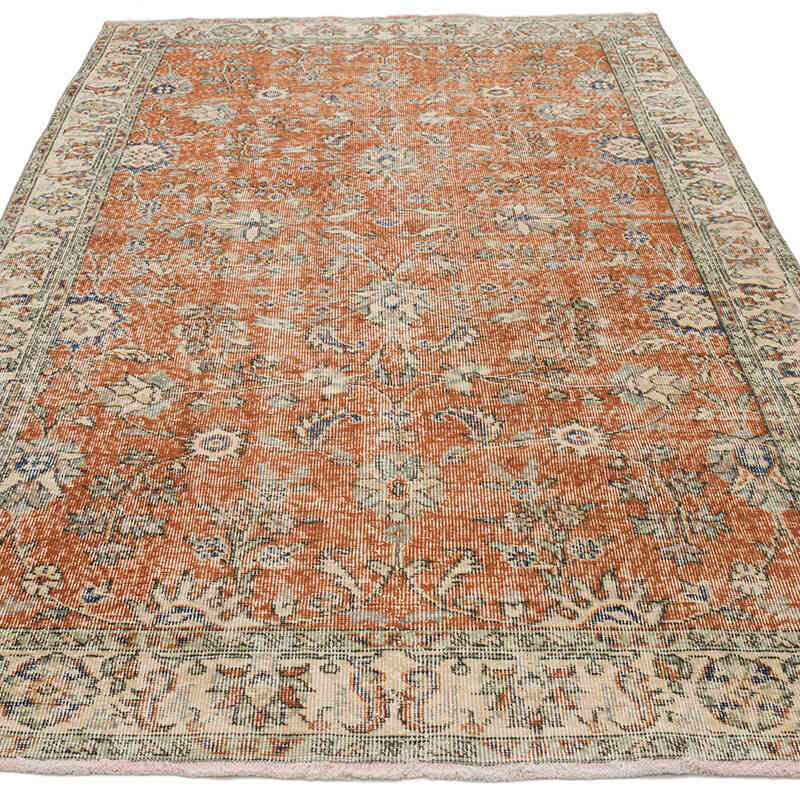 Vintage Turkish Hand-Knotted Rug - 4' 7" x 7' 9" (55" x 93") - K0067808