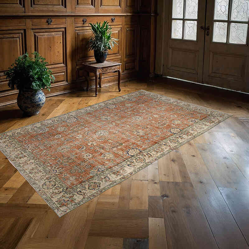 Vintage Turkish Hand-Knotted Rug - 4' 7" x 7' 9" (55" x 93") - K0067808