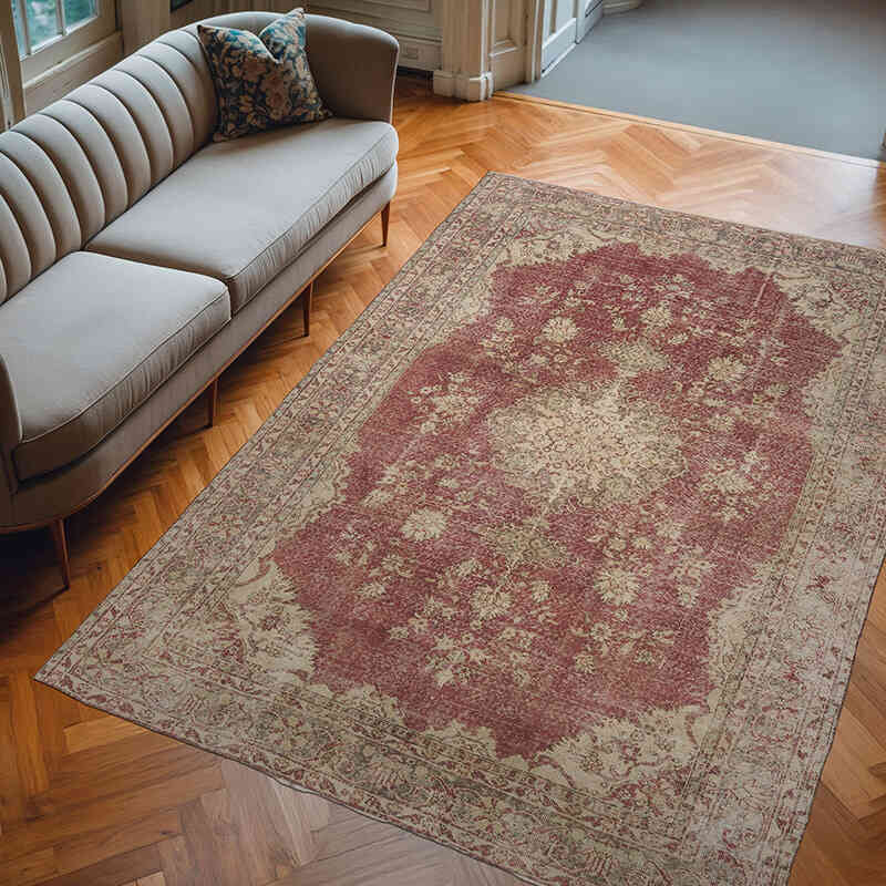 Vintage Turkish Hand-Knotted Rug - 6' 11" x 10'  (83" x 120") - K0067809