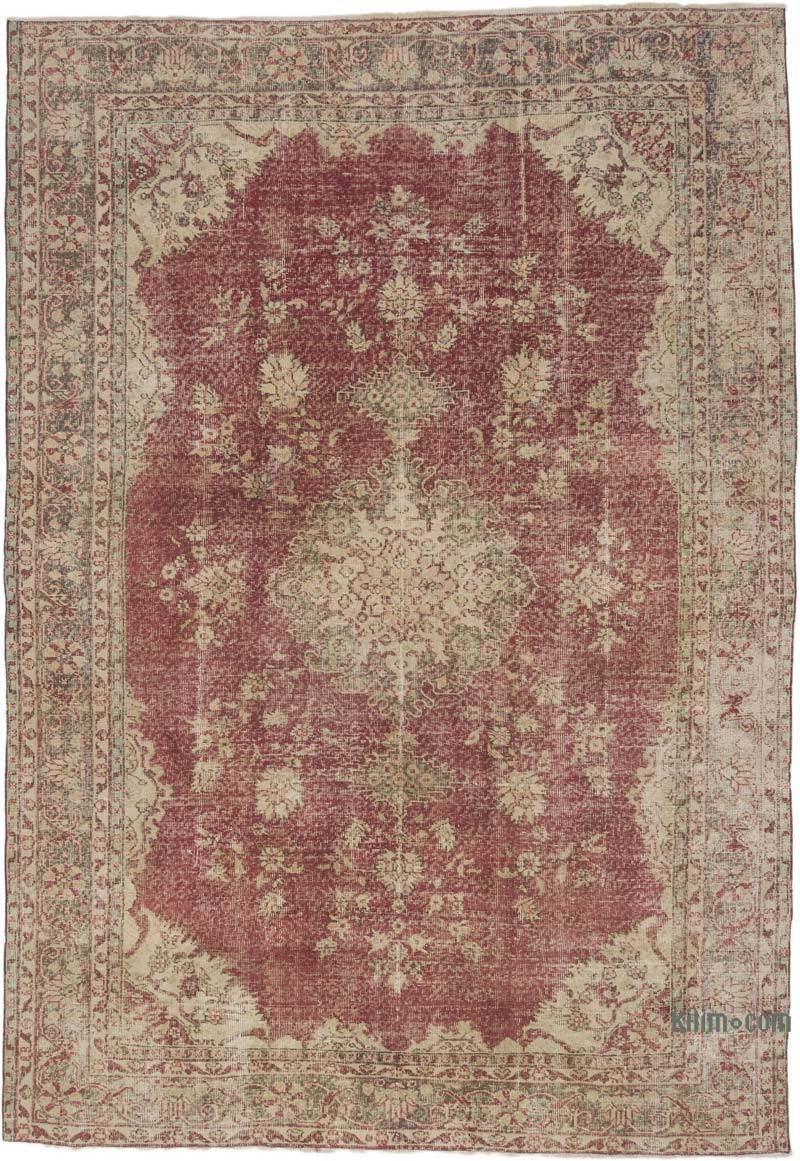 Vintage Turkish Hand-Knotted Rug - 6' 11" x 10'  (83" x 120") - K0067809