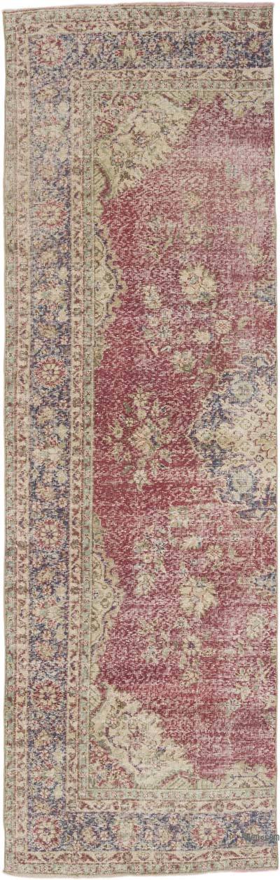 Vintage Turkish Hand-Knotted Runner - 3' 3" x 10' 4" (39" x 124")
