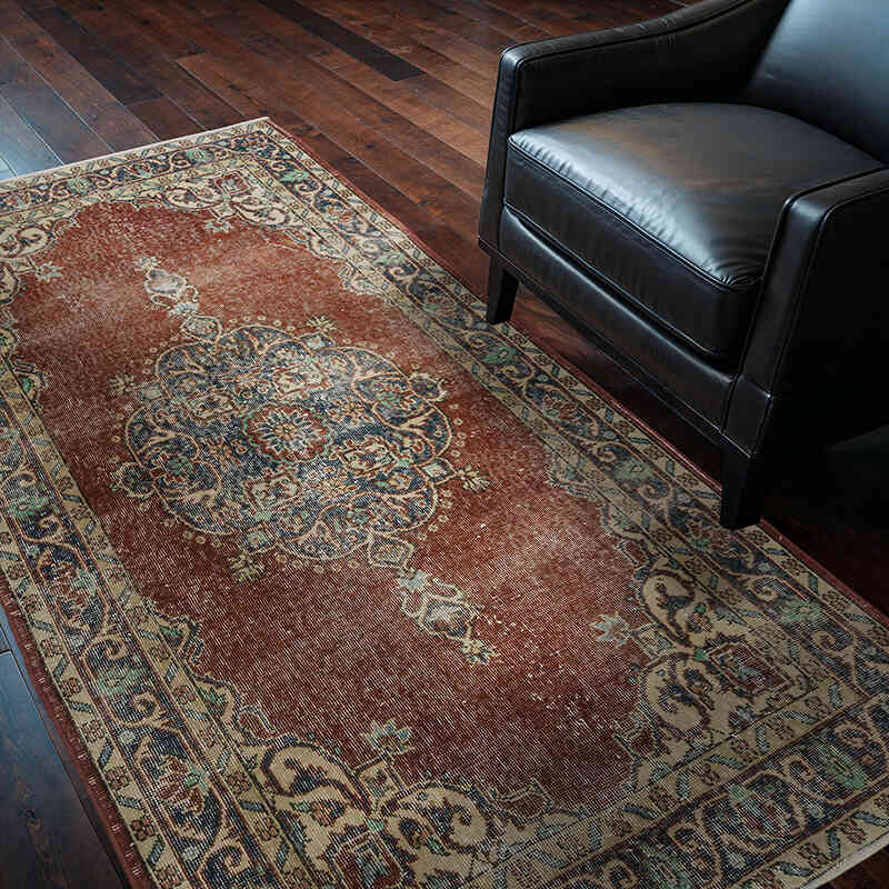 Vintage Turkish Hand-Knotted Rug - 4'  x 6' 11" (48" x 83") - K0067850