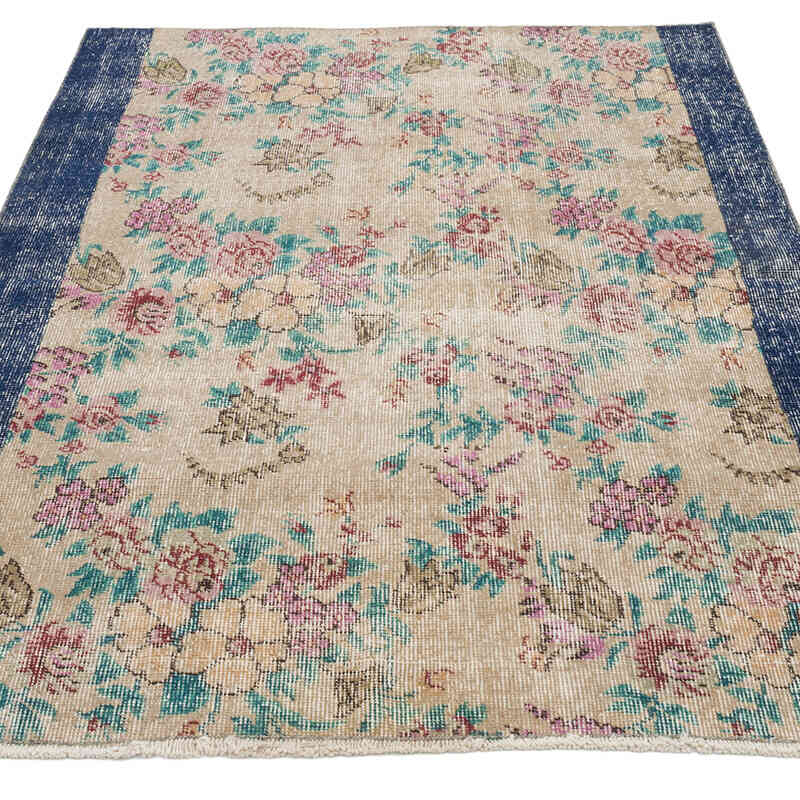 Alfombra Vintage Turca Anudada a Mano - 114 cm x 155 cm - K0067878