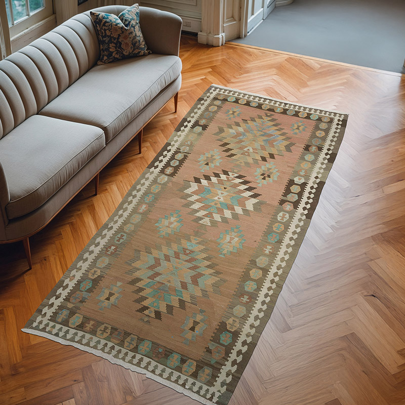 El Dokuma Vintage Halı - 142 cm x 309 cm - K0067895