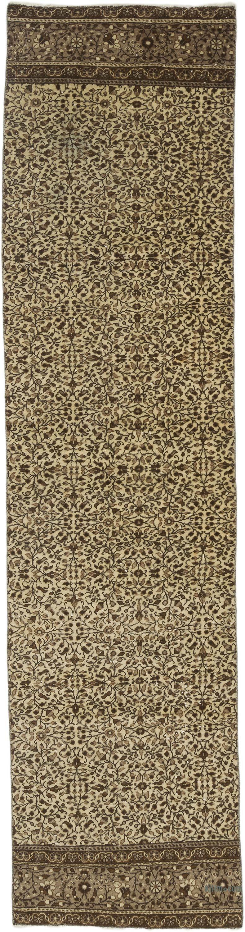 Beige Alfombra Turca Vintage De Pasillo - 70 cm x 279 cm - K0067902