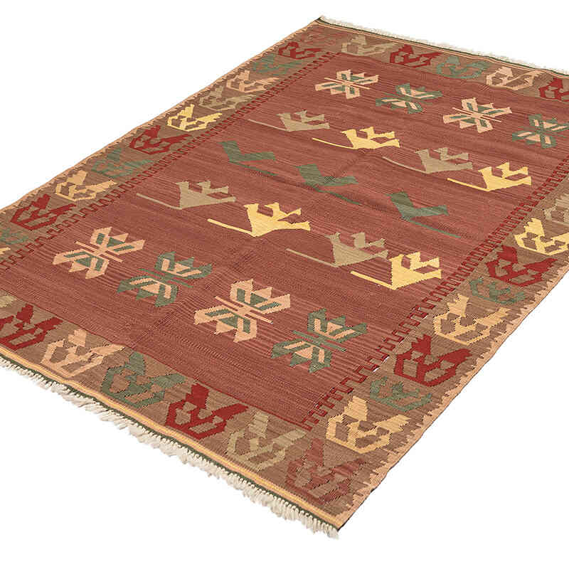 New Handwoven Turkish Kilim Rug - 4' 2" x 5' 9" (50" x 69") - K0068242