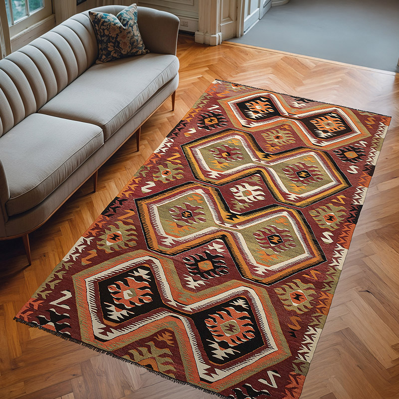 Vintage Mut Kilim Rug - 5' 6" x 9' 4" (66" x 112") - K0068254