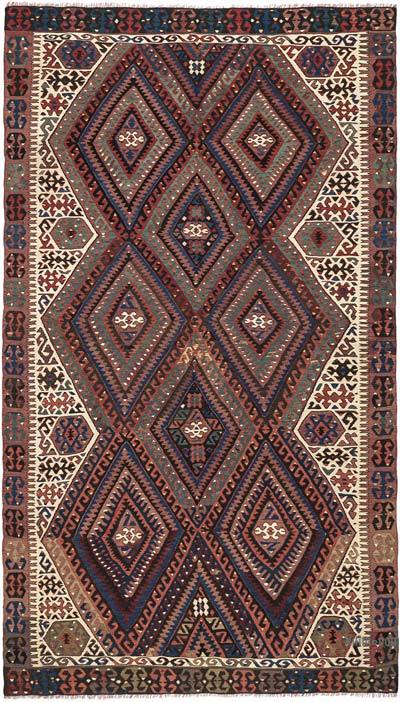 Vintage Fethiye Kilim Rug - 5'  x 8' 6" (60" x 102")