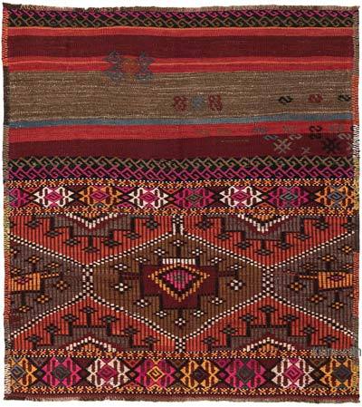 Vintage Bayburt Kilim Rug - 3' 6" x 3' 9" (42" x 45")