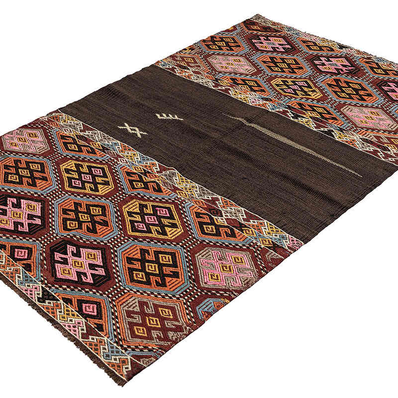 Vintage Bayburt Kilim Rug - 3' 7" x 5' 11" (43" x 71") - K0068269