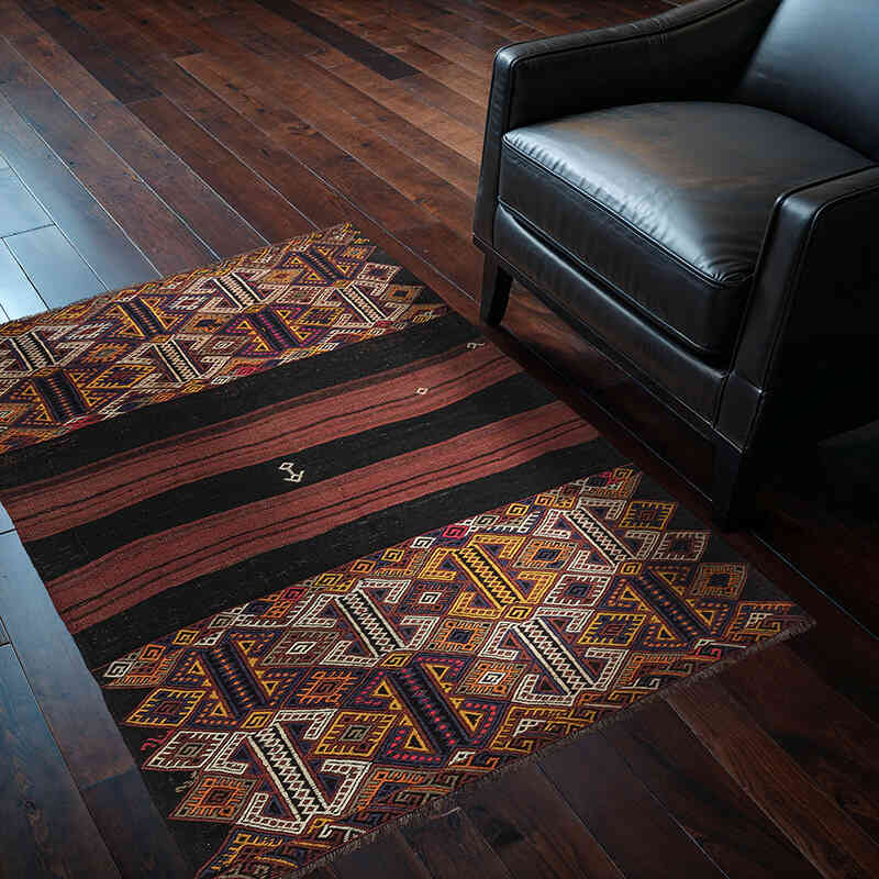 Vintage Bayburt Kilimi - 104 cm x 138 cm - K0068278