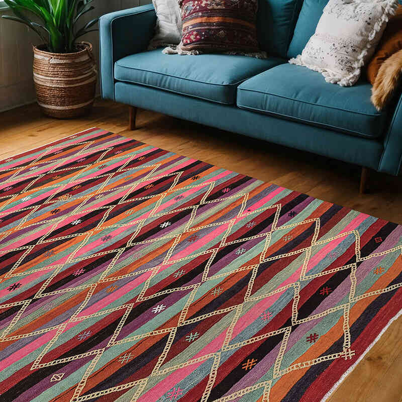 Alfombra Vintage Afyon Kilim - 165 cm x 215 cm - K0068288
