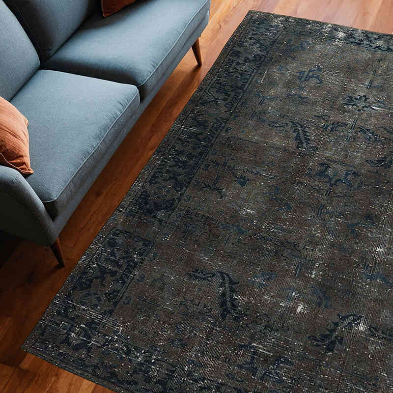 Overdyed Vintage Hand-knotted Oriental Rug - 6' 5" x 8' 4" (77" x 100") - K0068332
