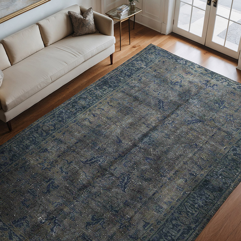 Overdyed Vintage Hand-knotted Oriental Rug - 7' 7" x 11' 4" (91" x 136") - K0068335