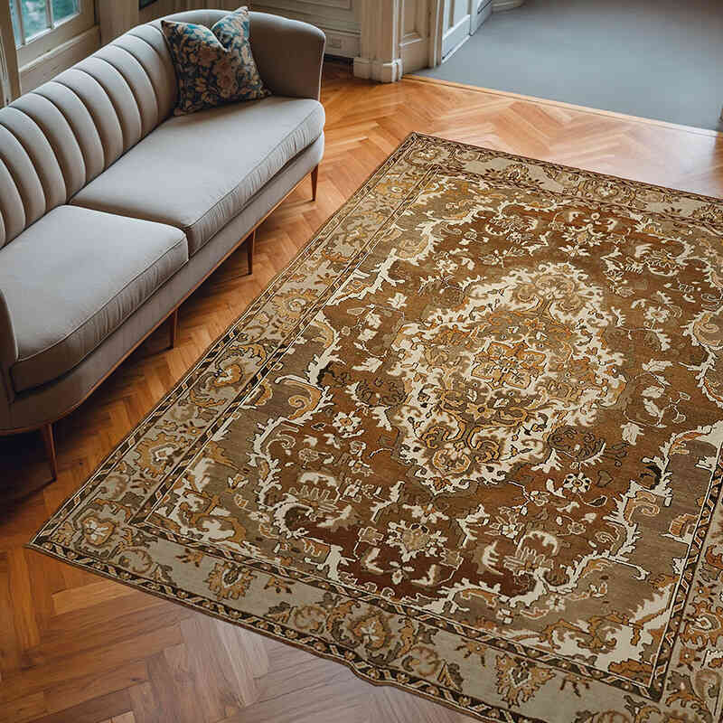 Alfombra Oriental Vintage Anudada a Mano - 240 cm x 297 cm - K0068365