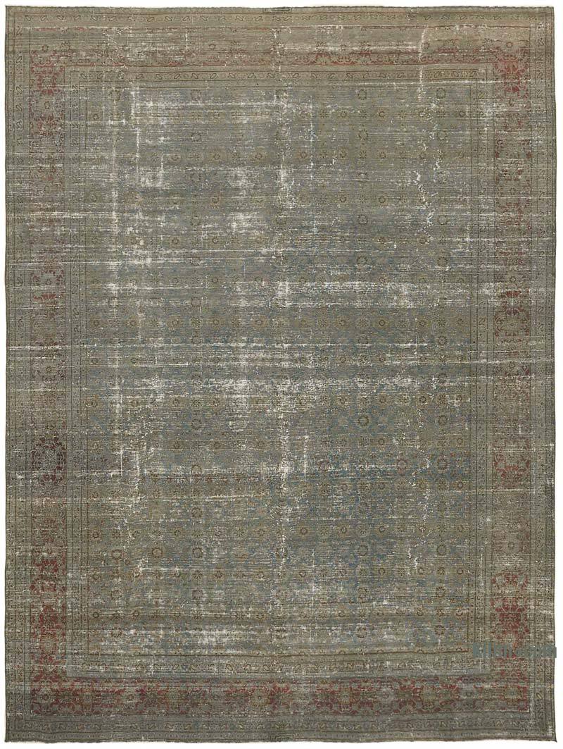 Overdyed Vintage El Dokuma Oryantal Halı - 294 cm x 384 cm - K0068367