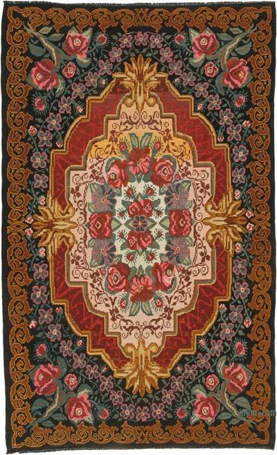 Vintage Handwoven Moldovan Kilim Rug - 6' 6" x 10' 8" (78" x 128")