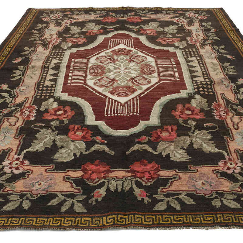Vintage Handwoven Moldovan Kilim Rug - 5' 8" x 7' 10" (68" x 94") - K0068445