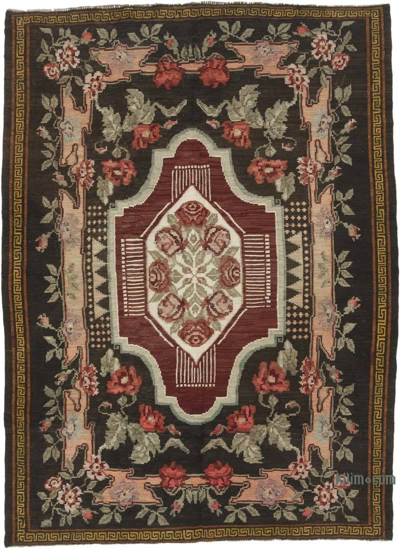 Vintage Handwoven Moldovan Kilim Rug - 5' 8" x 7' 10" (68" x 94") - K0068445