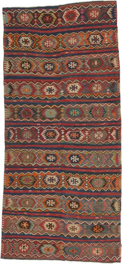 Vintage Malatya Kilim Rug - 5' 3" x 11' 2" (63" x 134")