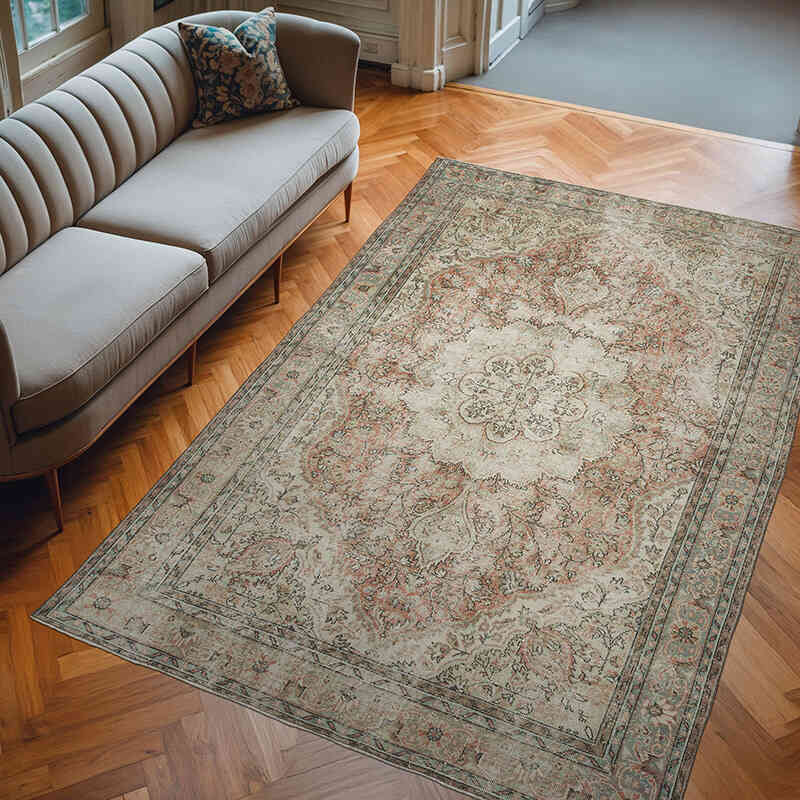Alfombra Vintage Turca Anudada a Mano - 197 cm x 300 cm - K0068458