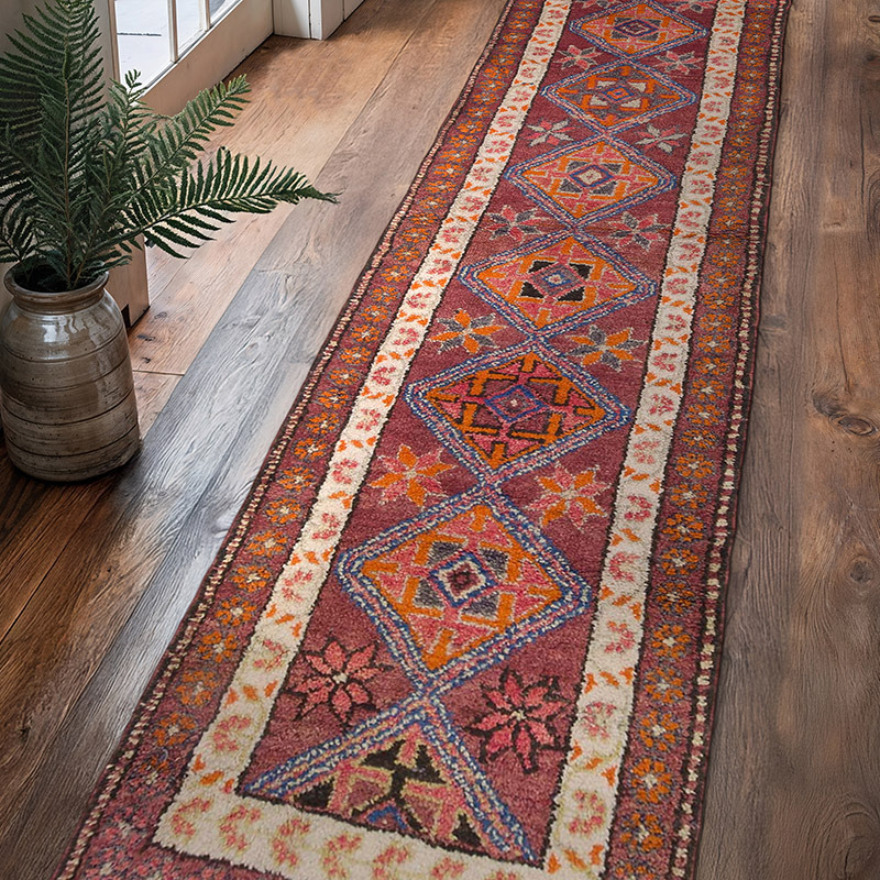 Alfombra Vintage de pasillo - 84 cm x 352 cm - K0068773