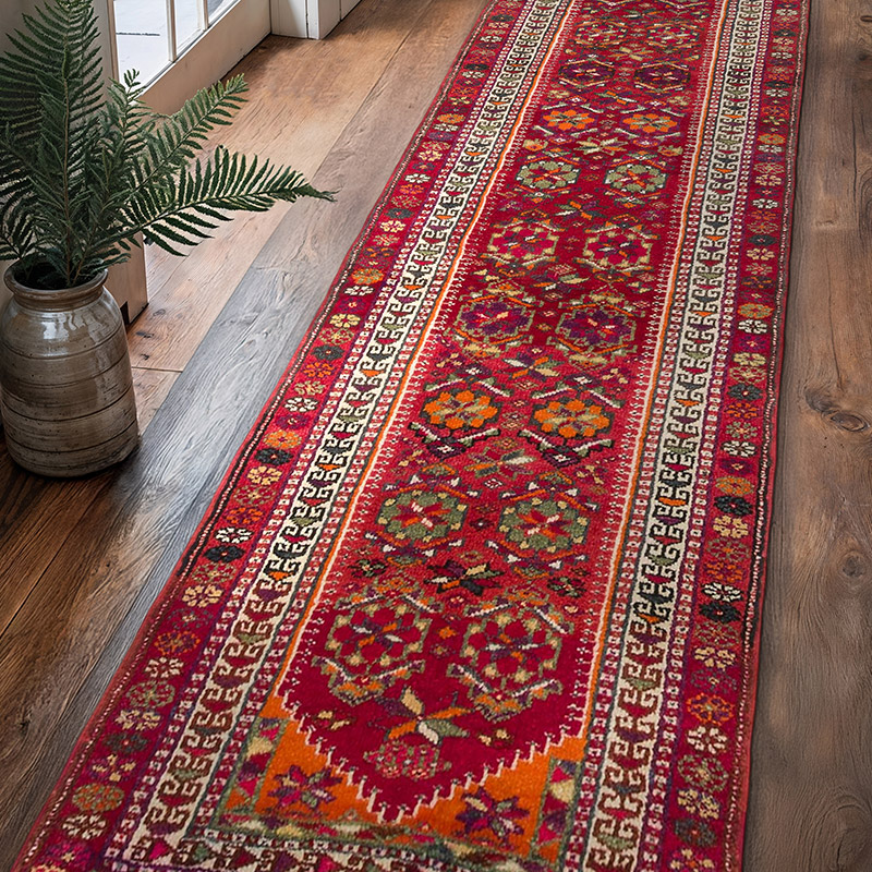 Vintage Tribal Runner Rug - 3' 3" x 11' 10" (39" x 142") - K0068783