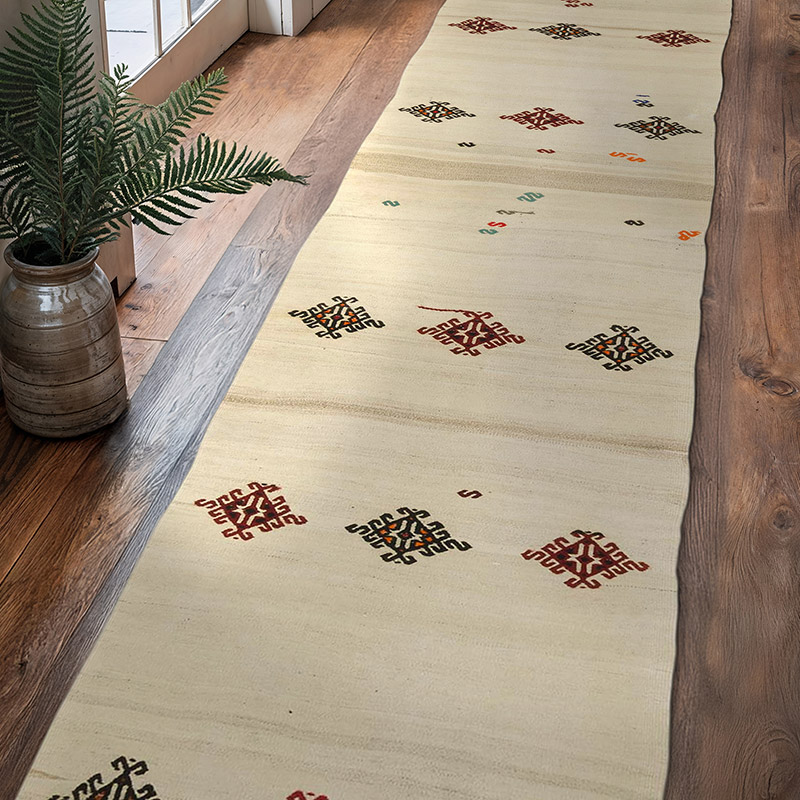 Vintage Anadolu Kilim Yolluk - 77 cm x 337 cm - K0068806