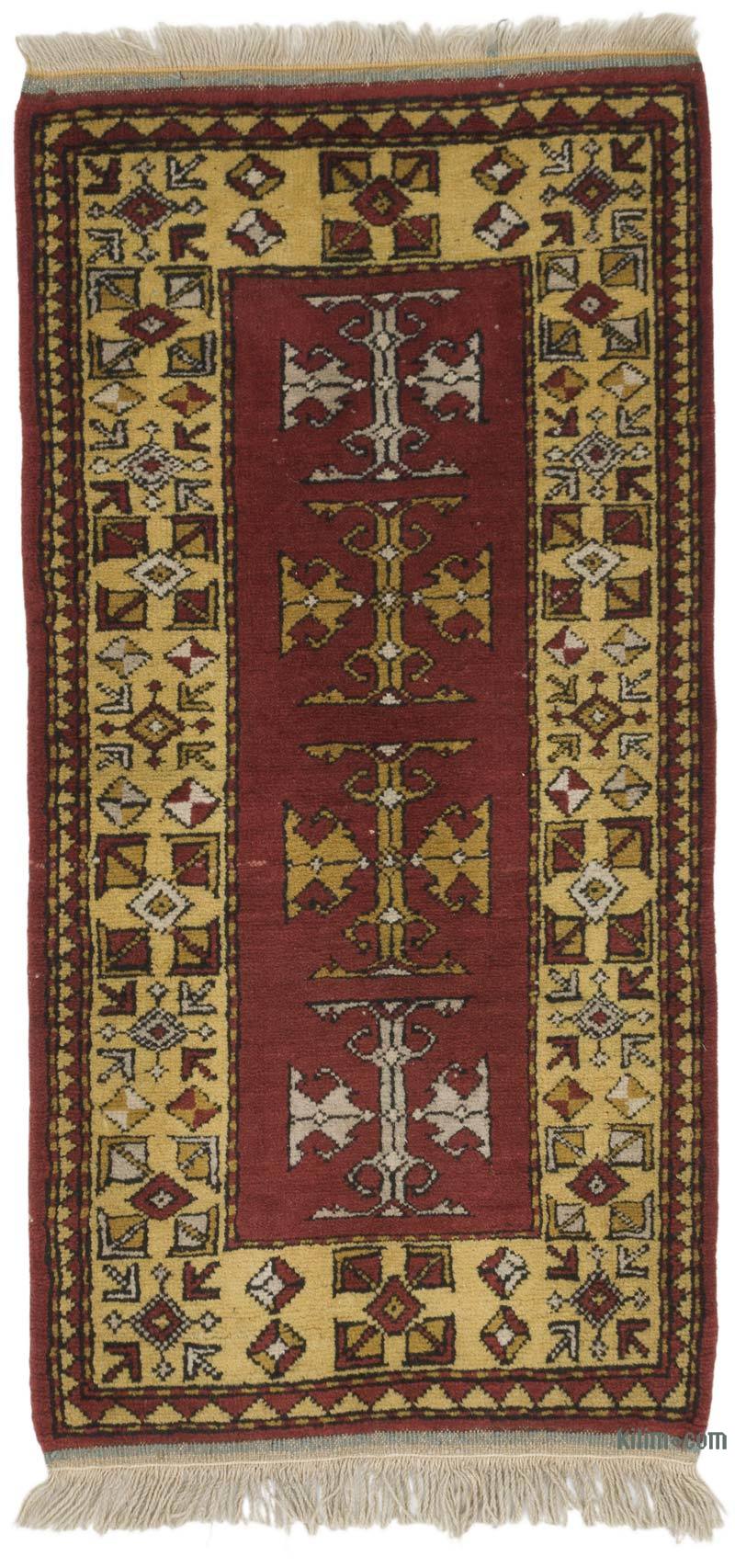 Vintage Turkish Hand-Knotted Rug - 1' 10" x 3' 8" (22" x 44") - K0068817