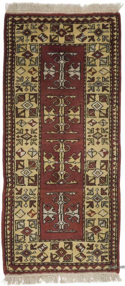 Alfombra Vintage Turca Anudada a Mano - 57 cm x 125 cm