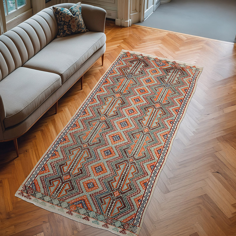 Vintage Konya Jijim Rug - 4' 6" x 9' 11" (54" x 119") - K0068843