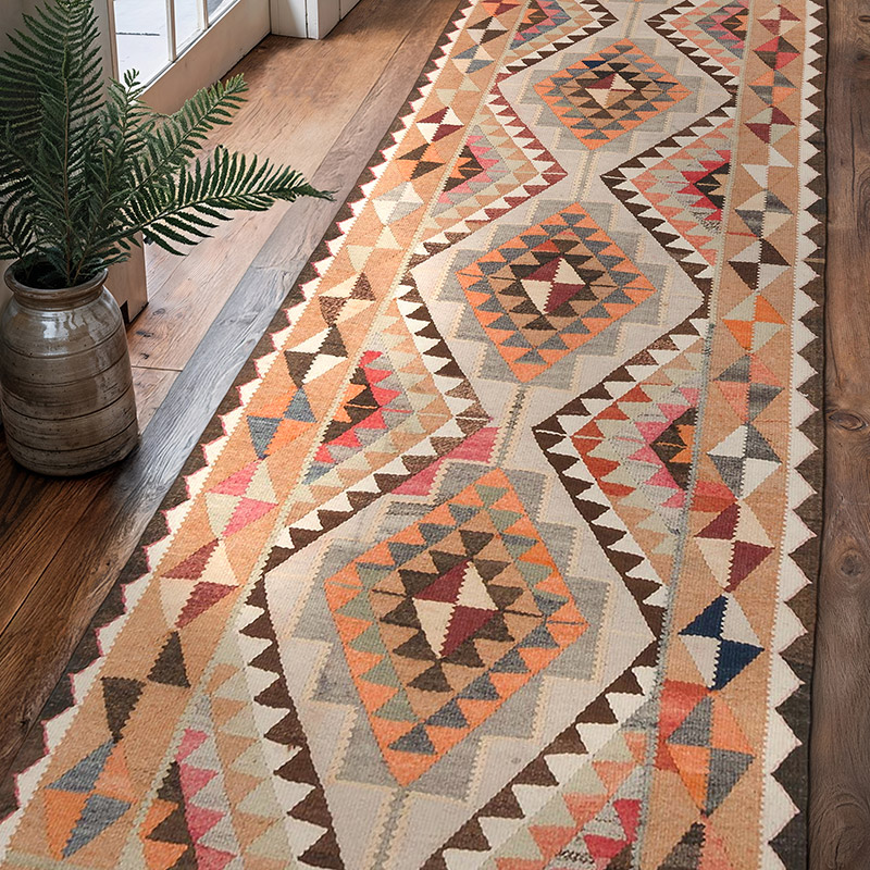 Vintage Tribal Kilim Runner - 3' 1" x 10'  (37" x 120") - K0068847