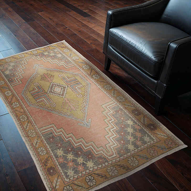 El Dokuma Vintage Halı - 108 cm x 161 cm - K0068864