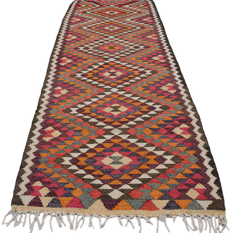 Vintage Tribal Kilim Runner - 2' 11" x 9' 10" (35" x 118") - K0068869