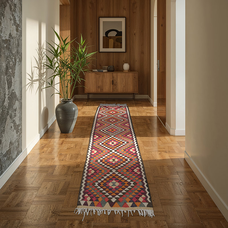 Vintage Tribal Kilim Runner - 2' 11" x 9' 10" (35" x 118") - K0068869