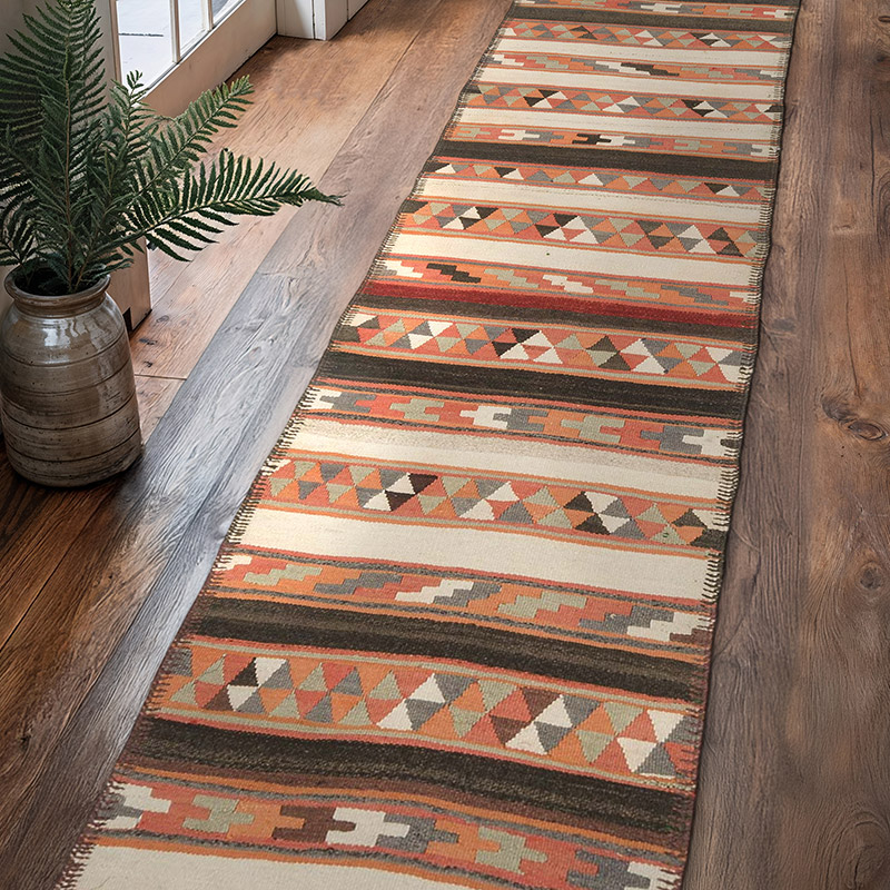 Alfombra Kilim Tribal Vintage - 85 cm x 352 cm - K0068878