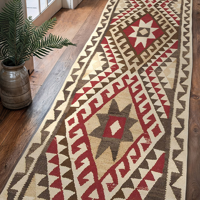 Alfombra Kilim Tribal Vintage - 100 cm x 318 cm - K0068884