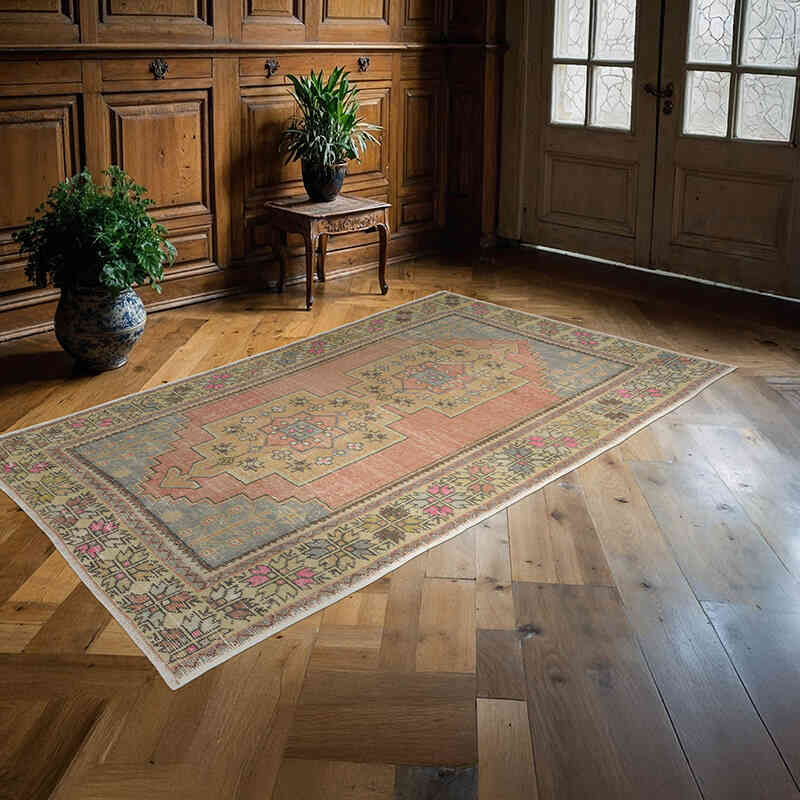 El Dokuma Vintage Halı - 130 cm x 223 cm - K0068894