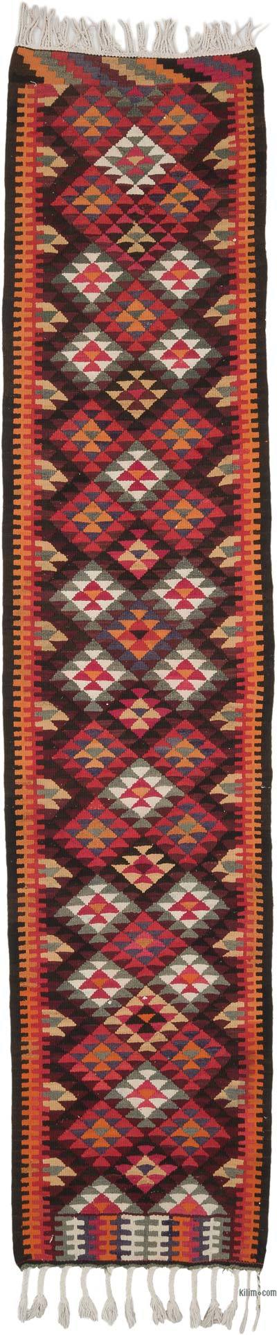 Vintage Tribal Kilim Runner - 2' 8" x 12' 4" (32" x 148")