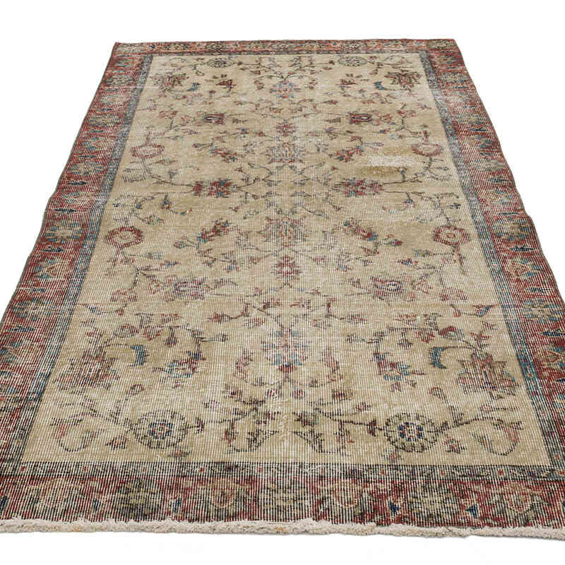 Alfombra Vintage Turca Anudada a Mano - 109 cm x 196 cm - K0068927