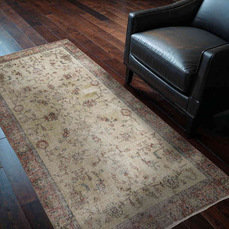 Alfombra Vintage Turca Anudada a Mano - 109 cm x 196 cm - K0068927