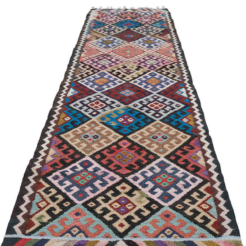 Vintage Tribal Kilim Runner - 2' 11" x 10' 8" (35" x 128") - K0068929